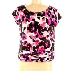 Metaphor short sleeve mixed print multi blouse Medium